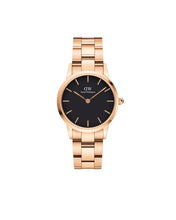 Load image into Gallery viewer, Daniel Wellington Iconic Link 28 Rose Gold &amp; Black Watch