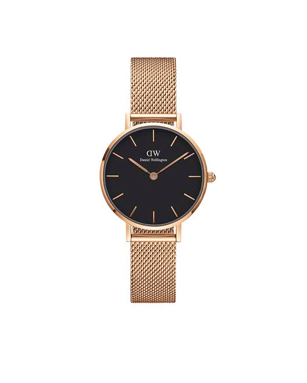 Petite 28 Melrose Rose Gold & Black Watch