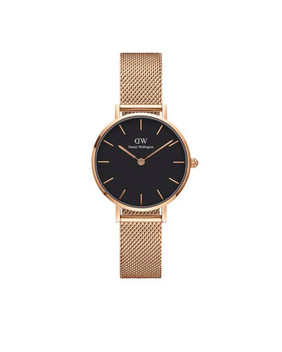 Petite 28 Melrose Rose Gold & Black Watch