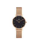 Petite 28 Melrose Rose Gold & Black Watch