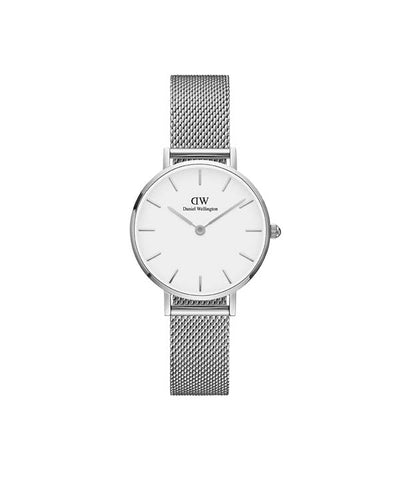 Petite 28 Sterling Silver & White Watch