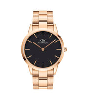 Load image into Gallery viewer, Daniel Wellington Iconic Link 40 Rose Gold &amp; Black Watch