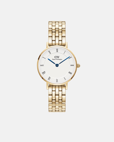 Petite Roman Numerals 28 5-Link G White Watch