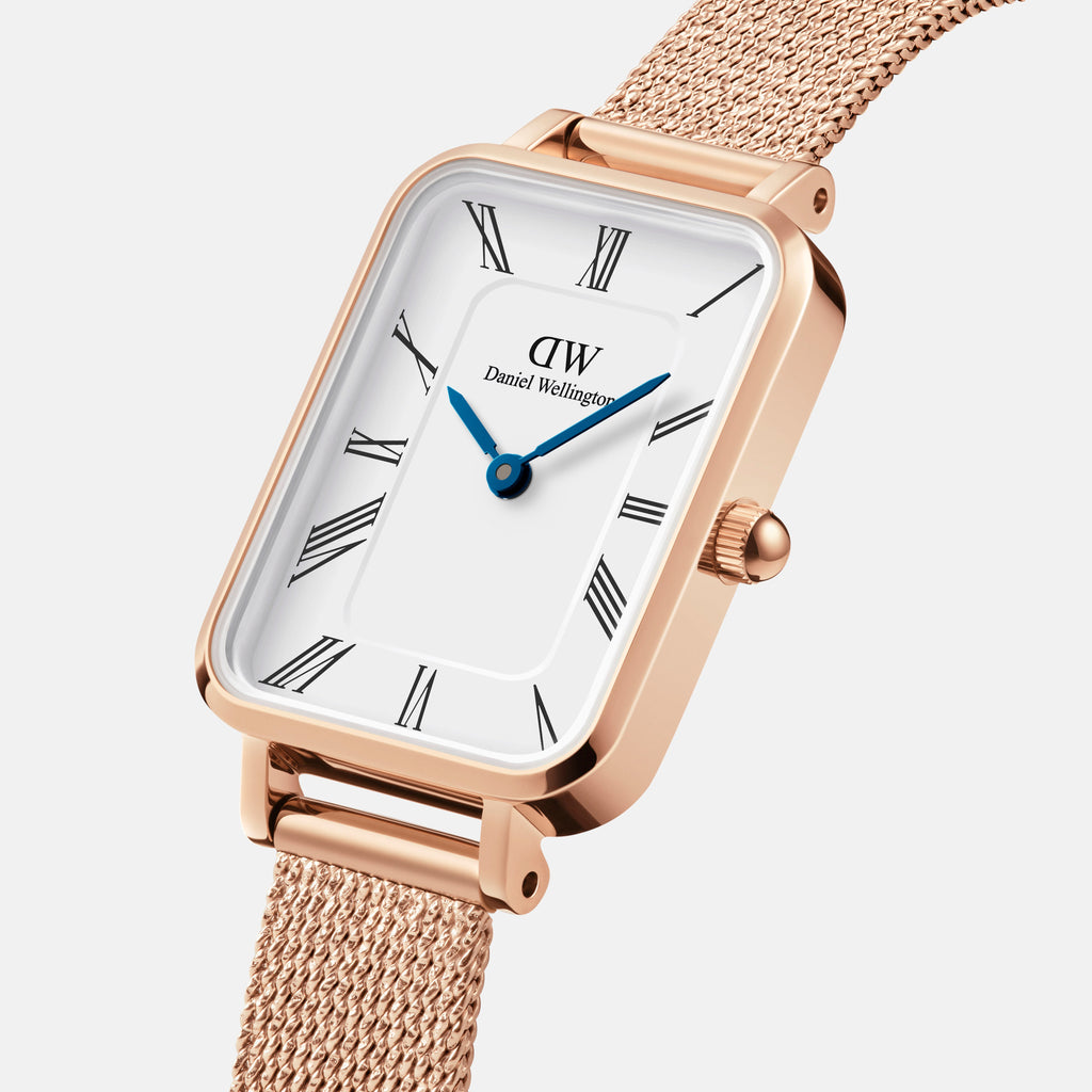 Quadro Roman Numerals 20x26 Melrose RG White Watch