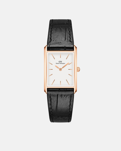 Bound 32x22 Black Croc Leather RG White Watch