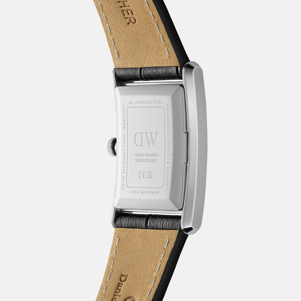Bound 35x24 Black Croc Leather S White Watch
