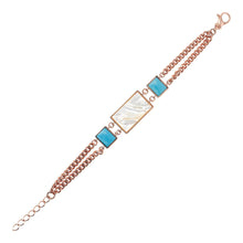 Load image into Gallery viewer, Bronzallure Rectangular Inserts in Natural Stone and Mother of Pearl Bracelet