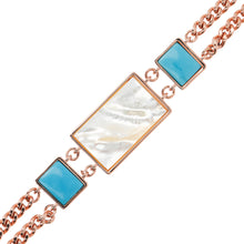 Load image into Gallery viewer, Bronzallure Rectangular Inserts in Natural Stone and Mother of Pearl Bracelet