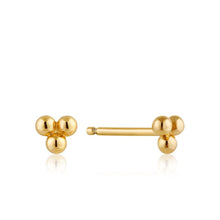 Load image into Gallery viewer, Ania Haie Modern Triple Ball Stud Earrings - Gold