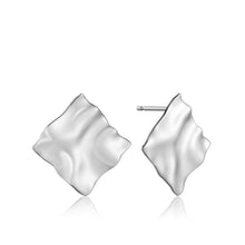 Load image into Gallery viewer, Ania Haie Crush Square Stud Earrings - Silver