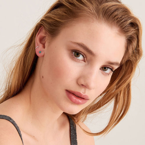 Ania Haie Silver Tidal Turquoise Double Stud Earrings | The Jewellery Boutique