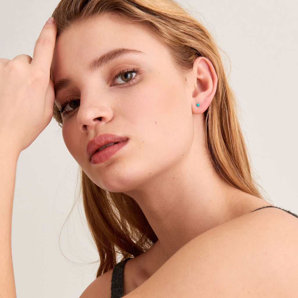 Ania Haie Silver Tidal Turquoise Double Stud Earrings | The Jewellery Boutique
