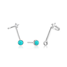 Load image into Gallery viewer, Ania Haie Silver Tidal Turquoise Double Stud Earrings | The Jewellery Boutique