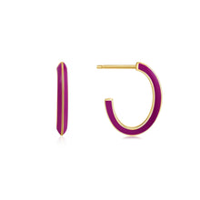 Load image into Gallery viewer, Ania Haie Berry Enamel Thick Gold Hoop Earrings