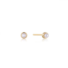 Load image into Gallery viewer, Ania Haie Gold Pearl Cabochon Stud Earrings