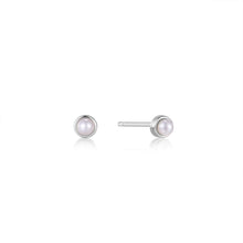 Load image into Gallery viewer, Ania Haie Silver Pearl Cabochon Stud Earrings