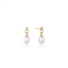 Load image into Gallery viewer, Ania Haie Gold Pearl Drop Stud Earrings