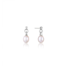 Load image into Gallery viewer, Ania Haie Silver Pearl Drop Stud Earrings