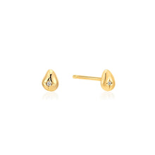 Load image into Gallery viewer, Ania Haie Gold Pebble Sparkle Stud Earrings