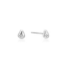 Load image into Gallery viewer, Ania Haie Silver Pebble Sparkle Stud Earrings