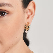 Load image into Gallery viewer, Ania Haie Gold Orb Rose Quartz Stud Mini Hoop Earrings