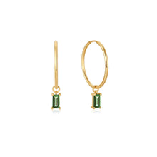 Load image into Gallery viewer, Ania Haie 14kt Gold Tourmaline Drop Mini Hoop Earrings