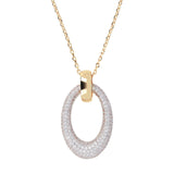 Bronzallure Altissima Golden Oval PavÃ© Pendant Necklace