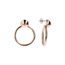 Load image into Gallery viewer, Bronzallure Hoop Earrings Ball Golden Ros&egrave;