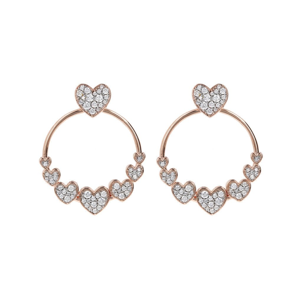 Bronzallure Hoop Earrings Hearts