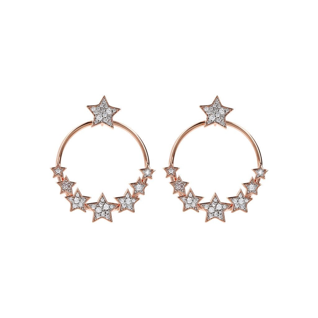 Bronzallure Hoop Earrings Stars