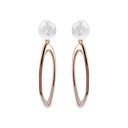 Bronzallure Hoop Earrings with Coin Pearls