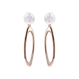 Bronzallure Hoop Earrings with Coin Pearls