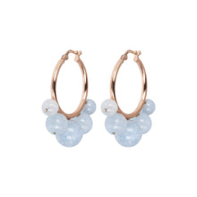 Load image into Gallery viewer, Bronzallure Natural Stone Beaded Hoop Earrings