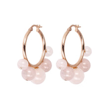 Load image into Gallery viewer, Bronzallure Natural Stone Beaded Hoop Earrings