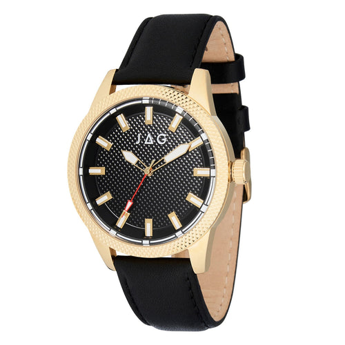 Jag Belmont Black Leather 45mm Watch