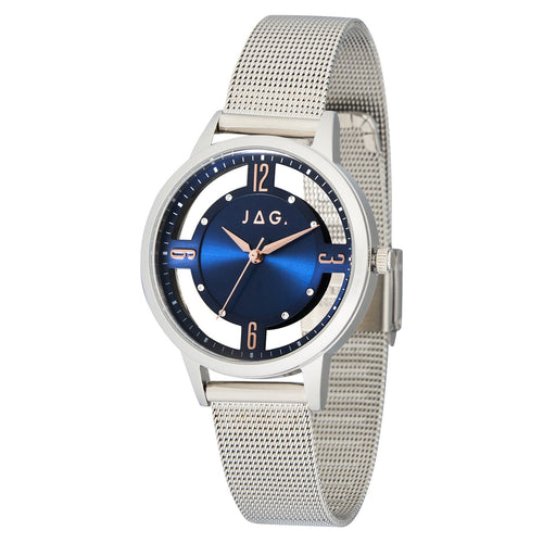 Jag Como Silver Stainless Steel Mesh 36mm Watch
