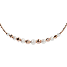 Load image into Gallery viewer, Bronzallure Chocker Necklace With Pearls And Golden Rose Beads