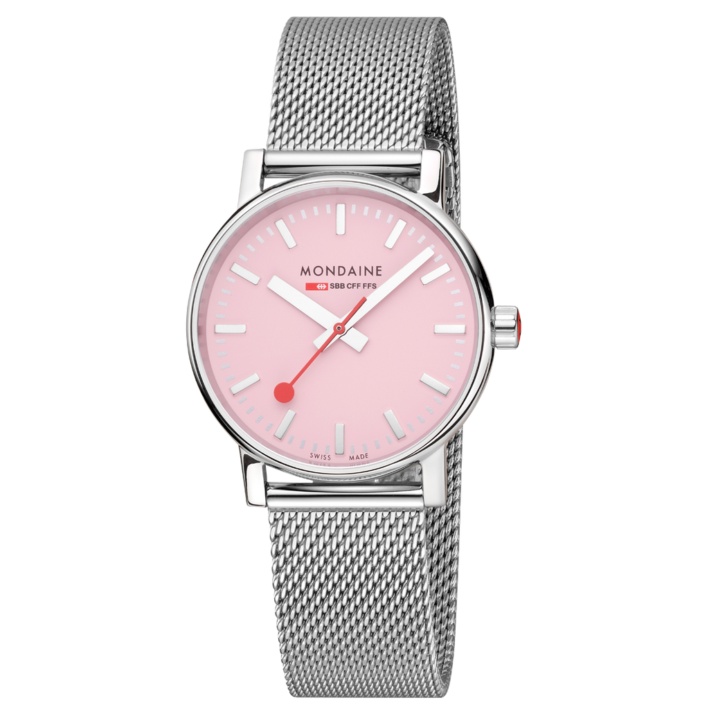 Mondaine Official Swiss Railways Evo2 35mm Sunrise Pink Watch