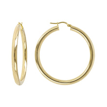 Load image into Gallery viewer, Bronzallure Medium Purezza Golden Hoop Earrings