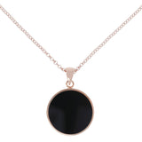 Bronzallure Black Onyx  Disc Necklace