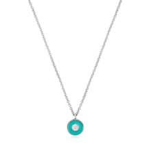 Load image into Gallery viewer, Ania Haie Teal Enamel Disc Silver Necklace