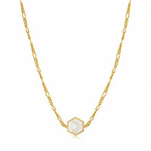 Load image into Gallery viewer, Compass Emblem Gold Figaro Chain Necklace