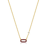 Ania Haie Claret Red Enamel Gold Link Necklace