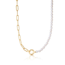 Load image into Gallery viewer, Ania Haie Gold Pearl Chunky Link Chain Necklace