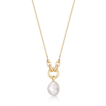 Load image into Gallery viewer, Ania Haie Gold Pearl Sparkle Pendant Necklace