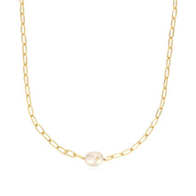 Load image into Gallery viewer, Ania Haie Gold Pearl Sparkle Chunky Chain Necklace