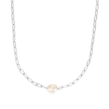 Load image into Gallery viewer, Ania Haie Silver Pearl Sparkle Chunky Chain Necklace