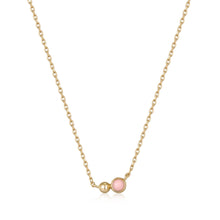 Load image into Gallery viewer, Ania Haie Gold Orb Rose Quartz Pendant Necklace