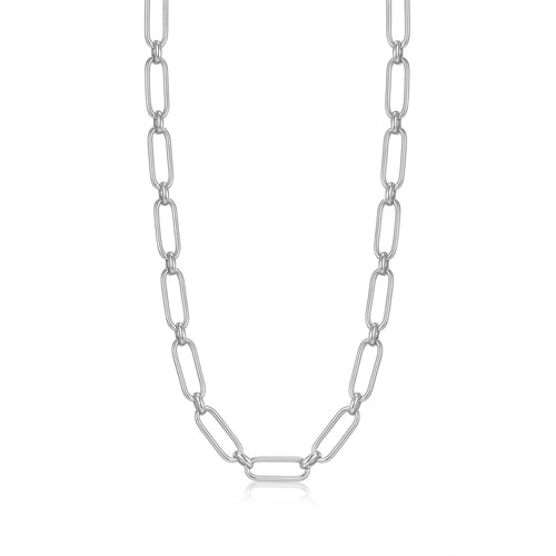 Silver Cable Connect Chunky Chain Necklace