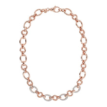 Load image into Gallery viewer, Bronzallure Oval Rolo Chain and Pavé Detail Necklace